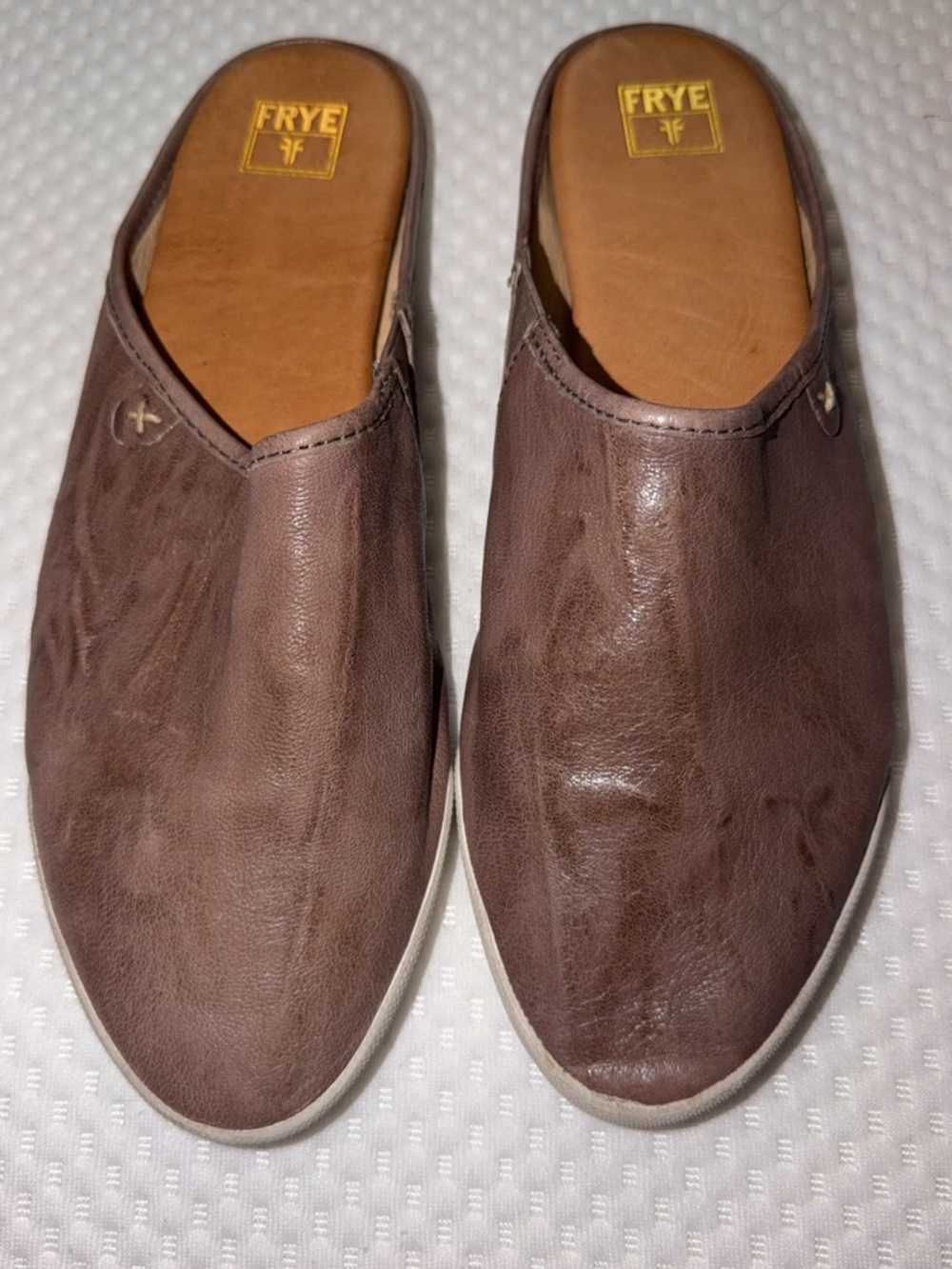 Frye Women's Brown Leather Slip-On Mules